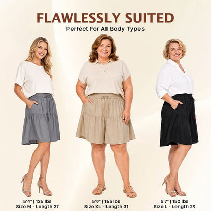 Bloomease - Lightweight Stretch Comfy Flowy Shorts Skort